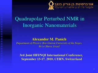 Quadrupolar Perturbed NMR in Inorganic Nanomaterials