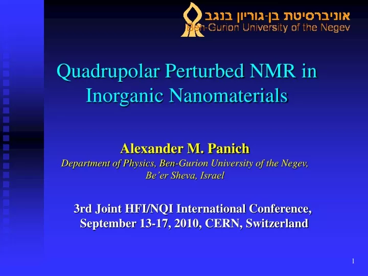 quadrupolar perturbed nmr in inorganic nanomaterials