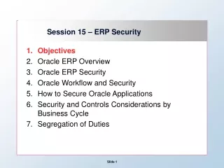 Session 15 – ERP Security