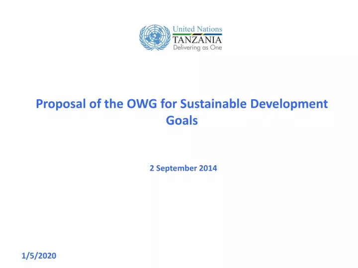 proposal of the owg for sustainable development goals