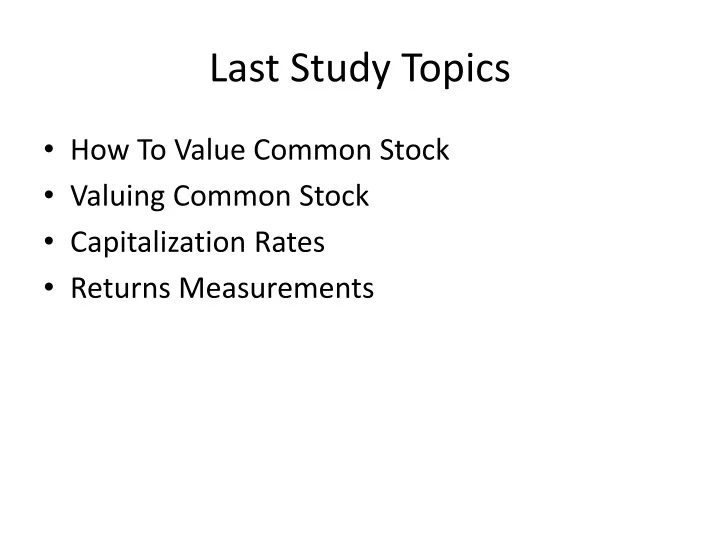 last study topics