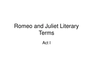 Romeo and Juliet Literary Terms