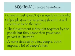 SECTION 1-  in Civil Disobedience