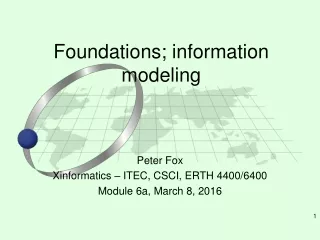 Foundations; information modeling