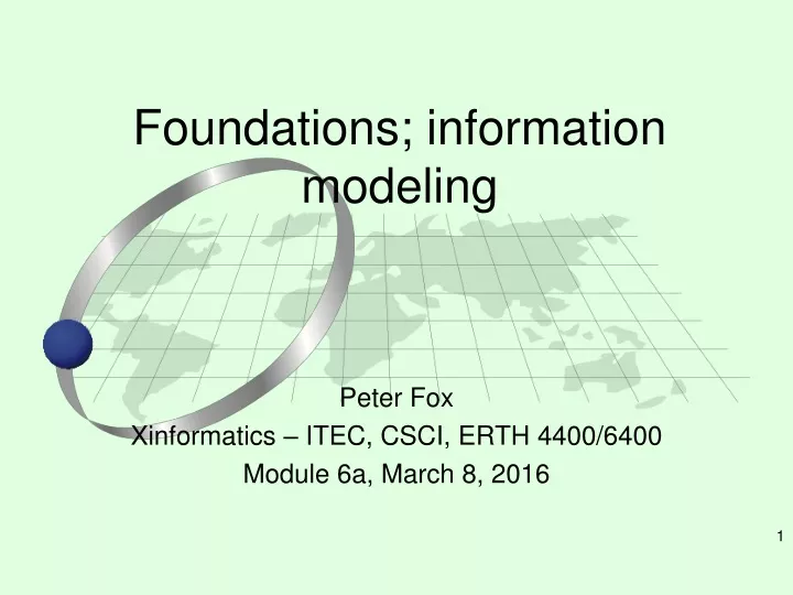 foundations information modeling