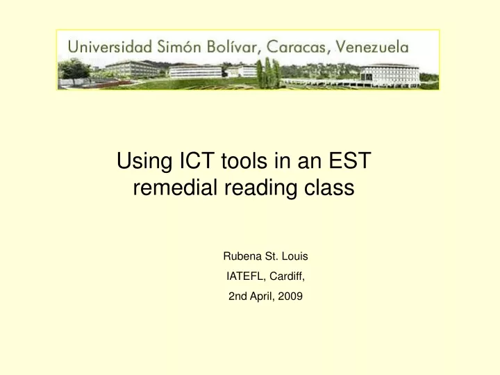 using ict tools in an est remedial reading class