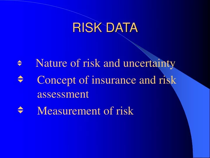 risk data