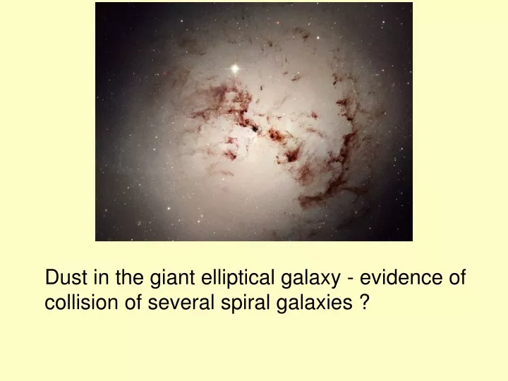 dust in the giant elliptical galaxy evidence