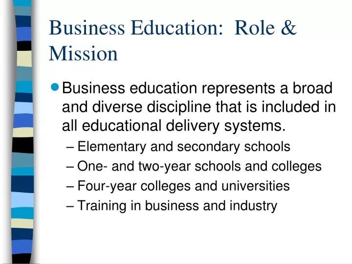 business education role mission