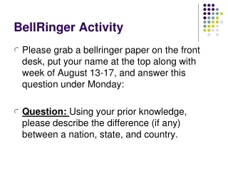 BellRinger Activity
