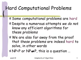 Hard Computational Problems
