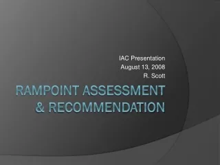 Rampoint  Assessment &amp; Recommendation