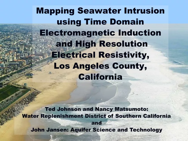 mapping seawater intrusion using time domain