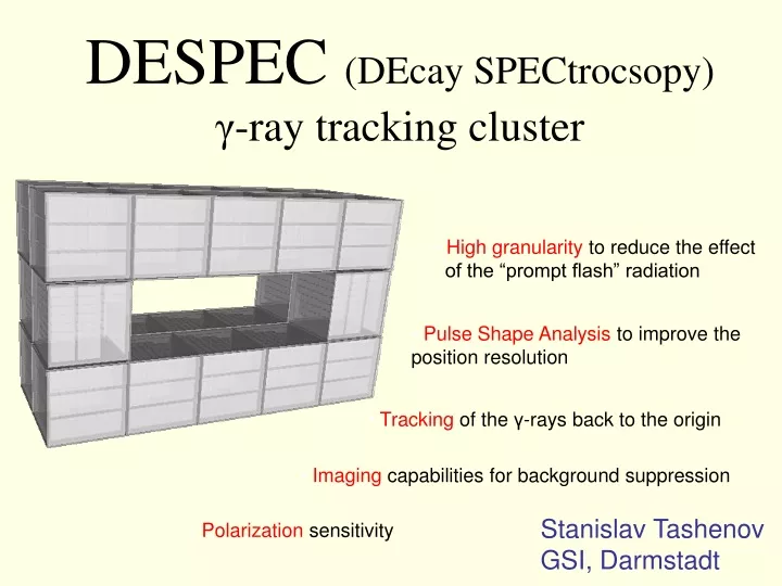 despec decay spectrocsopy ray tracking cluster