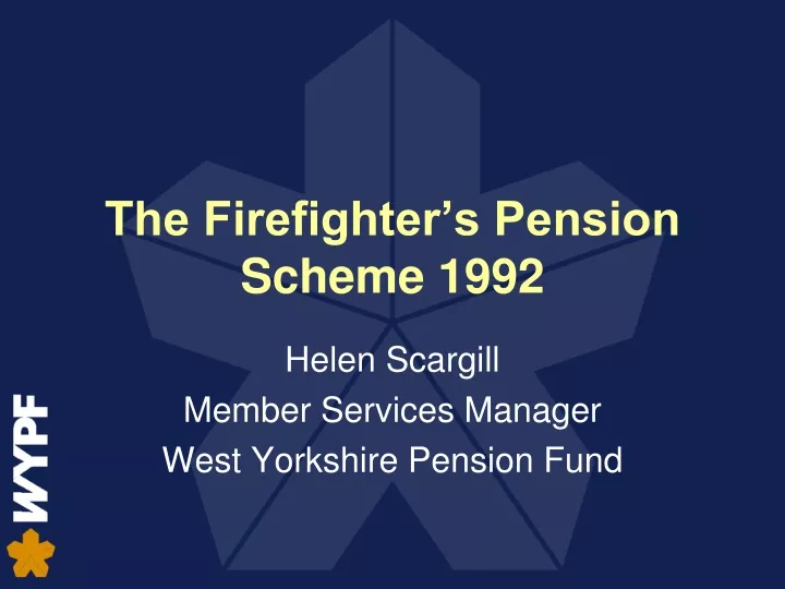 the firefighter s pension scheme 1992