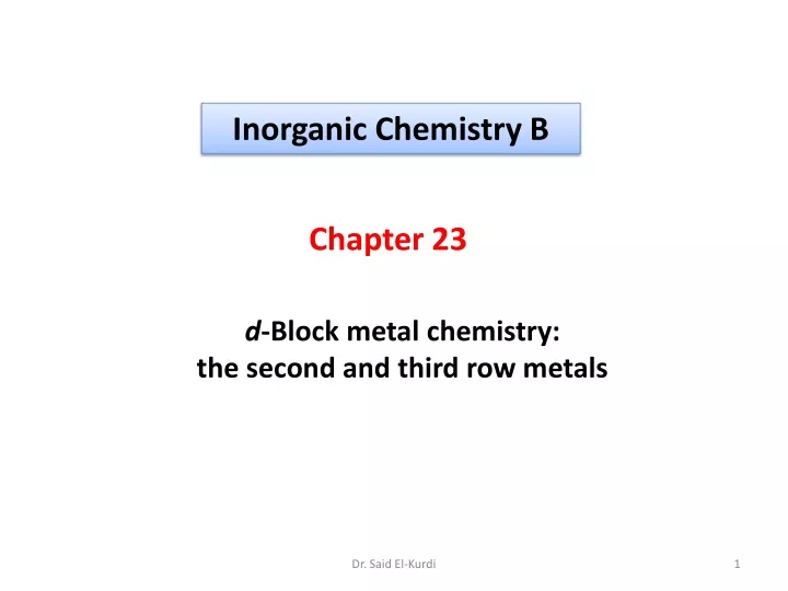 inorganic chemistry b