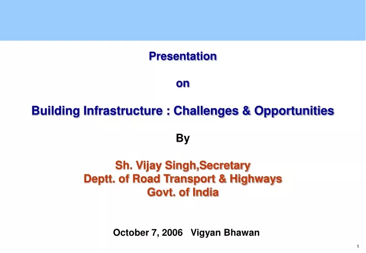 presentation on building infrastructure
