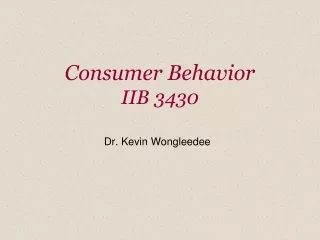 Consumer Behavior IIB 3430