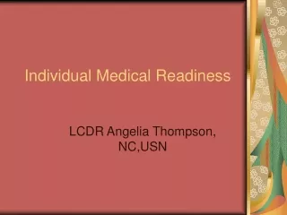 Individual Medical Readiness