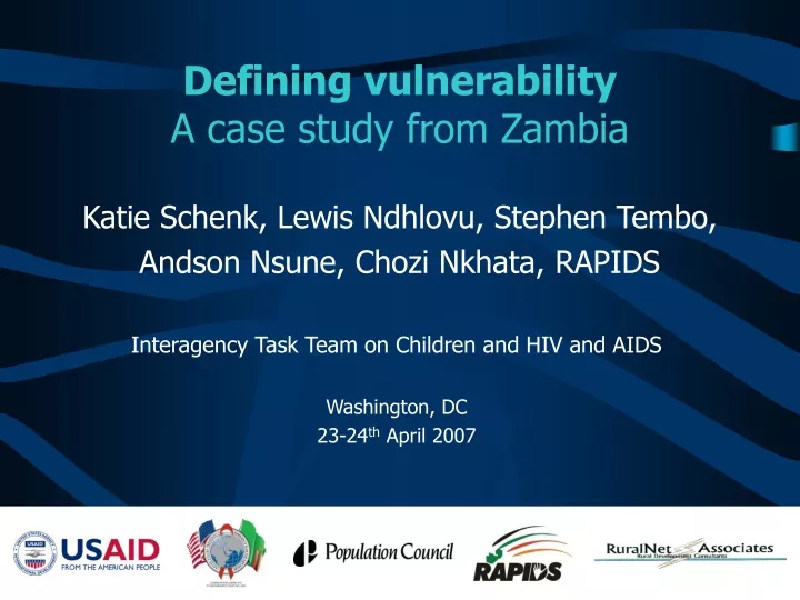 defining vulnerability a case study from zambia