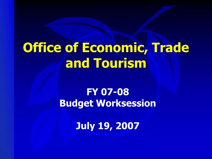 office of economic trade and tourism