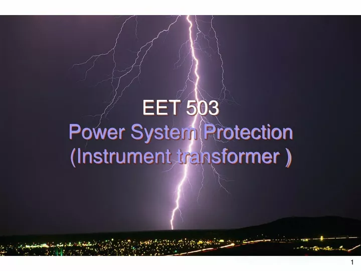 eet 503 power system protection instrument