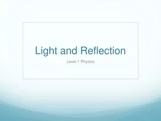 Light and Reflection