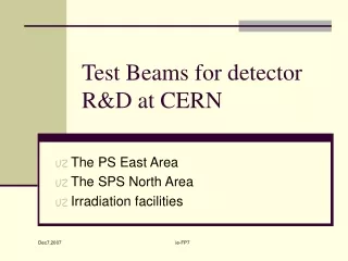 Test Beams for detector R&amp;D at CERN