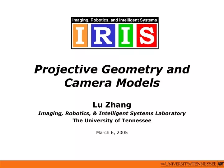 projective geometry and camera models