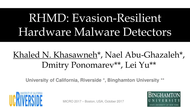 rhmd evasion resilient hardware malware detectors