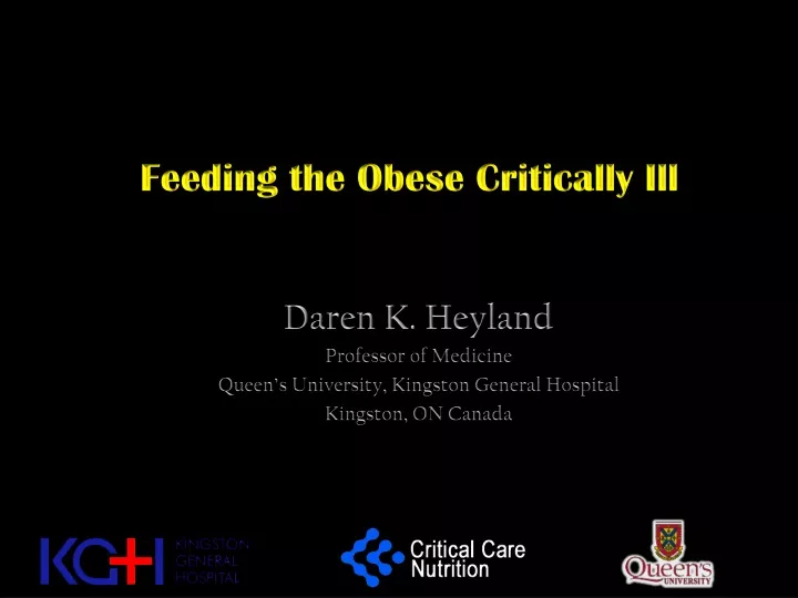 feeding the obese critically ill