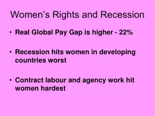 Women’s Rights and Recession