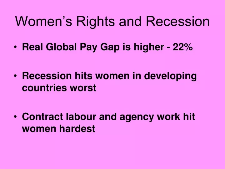 women s rights and recession