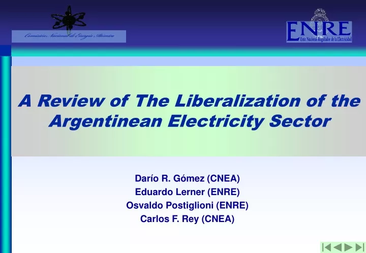 a review of the liberalization of the argentinean electricity sector