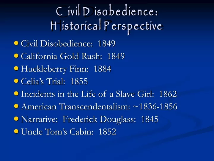 civil disobedience historical perspective
