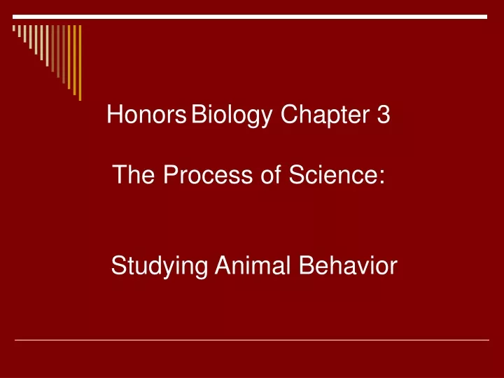 honors biology chapter 3 the process of science