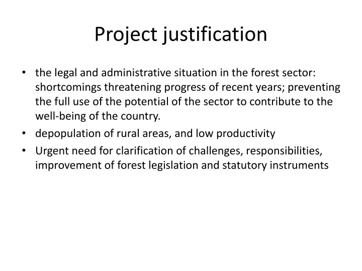 project justification