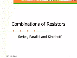 Combinations of Resistors