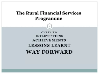 The Rural Financial Services Programme