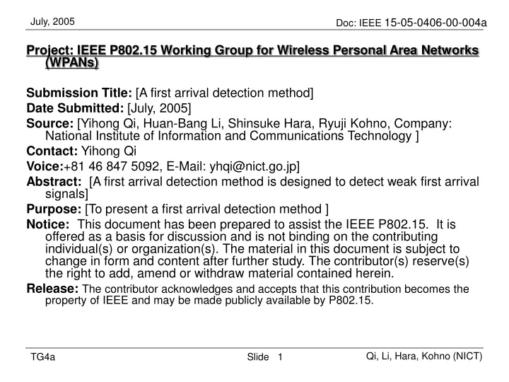 project ieee p802 15 working group for wireless