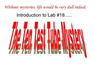 Introduction to Lab #18…..