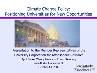 Climate Change Policy:  Positioning Universities for New Opportunities