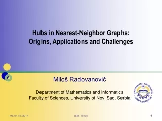 Milo š Radovanović Department of Mathematics and Informatics