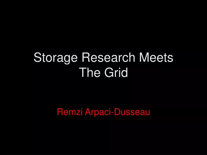 storage research meets the grid