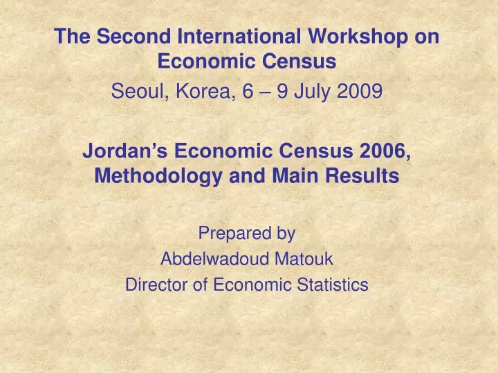 the second international workshop on economic
