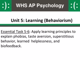 Unit 5: Learning (Behaviorism)