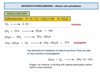 SATURATED HYDROCARBONES –  alkanes  and  cycloalkanes