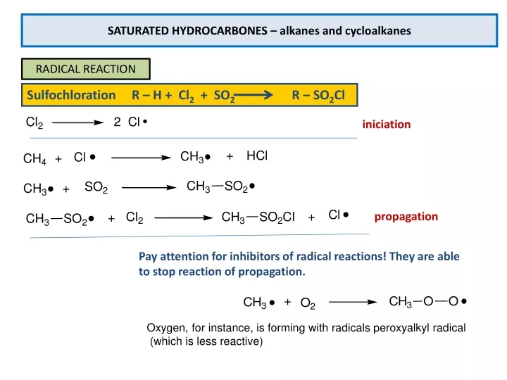saturated hydrocarbones alkanes and cycloalkanes