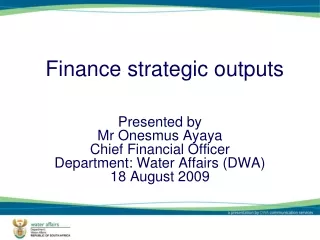 Finance strategic outputs