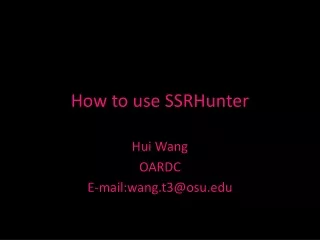 How to use SSRHunter